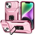 thumbnail image 1 of Allytech Shockproof Back Case for Apple iPhone 14 Plus, Military Grade Protective With Ring Holder Stand Compatible with Car Mount Anti-slip Hybrid Rugged Bumper Phone Cover for Men Boys -Pink, 1 of 8