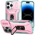 thumbnail image 1 of Allytech Shockproof Back Case for Apple iPhone 14 Pro Max, Military Grade Protective With Ring Holder Stand Compatible with Car Mount Anti-slip Hybrid Rugged Bumper Phone Cover for Men Boys -Rosegold, 1 of 8