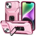 thumbnail image 1 of Allytech Shockproof Back Case for Apple iPhone 15, Military Grade Protective With Ring Holder Stand Compatible with Car Mount Anti-slip Hybrid Rugged Bumper Phone Cover for Men Boys -Pink, 1 of 8