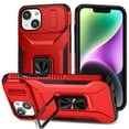 thumbnail image 1 of Allytech Shockproof Back Case for Apple iPhone 15 Plus, Military Grade Protective With Ring Holder Stand Compatible with Car Mount Anti-slip Hybrid Rugged Bumper Phone Cover for Men Boys -Red, 1 of 8