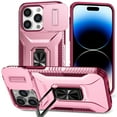 thumbnail image 1 of Allytech Shockproof Back Case for Apple iPhone 15 Pro, Military Grade Protective With Ring Holder Stand Compatible with Car Mount Anti-slip Hybrid Rugged Bumper Phone Cover for Men Boys -Pink, 1 of 8