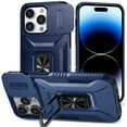 thumbnail image 1 of Allytech Shockproof Back Case for Apple iPhone 15 Pro, Military Grade Protective With Ring Holder Stand Compatible with Car Mount Anti-slip Hybrid Rugged Bumper Phone Cover for Men Boys -Blue, 1 of 8