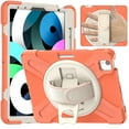 thumbnail image 1 of Allytech Shockproof Case for Apple Air 4 10.9"/ iPad Pro 11 2020/2018, Heavy Duty Shockproof Drop Protection Rugged Kickstand Hand Strap Bumper Defender Case Cover for Apple iPad Air 4th Gen, Orange, 1 of 10