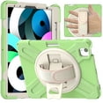 thumbnail image 1 of Allytech Shockproof Case for Apple Air 4 10.9"/ iPad Pro 11 2020/2018, Heavy Duty Shockproof Drop Protection Rugged Kickstand Hand Strap Bumper Defender Cover for Apple iPad Air 4th Gen, Matchagreen, 1 of 10