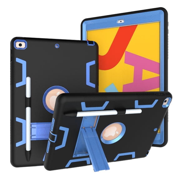 Allytech Shockproof Case for Apple iPad 10.2" 8th/7th Generation, iPad 10.2" Case, Heavy Duty Protection Shock-Absorption Bumper Anti-scratch Case Cover for Apple iPad 10.2" 2020/2019,Black/Blue