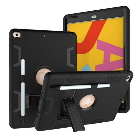 Allytech Shockproof Case for Apple iPad 10.2" 8th/7th Generation, iPad 10.2" Case, Heavy Duty Protection Shock-Absorption Bumper Anti-scratch Case Cover for Apple iPad 10.2" 2020/2019,Black