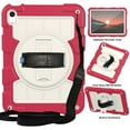 thumbnail image 1 of Allytech Shockproof Case for Apple iPad 10.9" 10th Generation, iPad 10 2022 Case, Rugged Shoulder Strap Rotating Stand Shoulder Strap Kids Friendly Bumper Heavy Duty Shockproof Case - Red, 1 of 8
