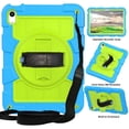 thumbnail image 1 of Allytech Shockproof Case for Apple iPad 10.9" 10th Generation, iPad 10 2022 Case, Rugged Shoulder Strap Rotating Stand Shoulder Strap Kids Friendly Bumper Heavy Duty Shockproof Case - Blue, 1 of 8
