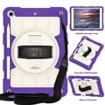 thumbnail image 1 of Allytech Shockproof Case for Apple iPad 9th 8th 7th Generation, iPad 10.2" 2021/2020/2019 Case, Rugged Shoulder Strap Rotating Stand Shoulder Strap Kids Friendly BumperCase - Purple, 1 of 7