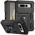 thumbnail image 1 of Allytech Shockproof Case for Google Pixel Fold, Military Grade Shockproof Protective Ring Holder Kickstand Slide Camera Lens Protector Bumper Phone Case Cover for Google Pixel Fold - Black, 1 of 10