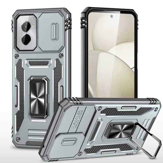 Allytech Shockproof Case for Motorola G Stylus 5G 2024 with Lens Protector & Stand, Military Grade Protective Bumper Anti-Scratch Lightweight Phone Case for Motorola Motorola G Stylus 5G 2024,Gray