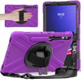 thumbnail image 1 of Shockproof Case for Samsung Galaxy Tab S10+/ S9+/ S9 FE+ Plus 12.4 Inch, 360 Rotating Stand Heavy Duty Protective Shoulder Strap with S Pen Holder Cover for Galaxy Tab S10+/S9+/S9 FE+, Purple, 1 of 20