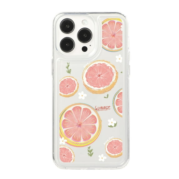 Allytech Shockproof Case for iPhone 12 Pro Max - Camera & Screen Protection - Ultra Thin & Lightweight - Fashion Fruit Pattern - All Around Cushion Protective Case - Grapefruit