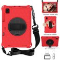 thumbnail image 1 of Allytech Shockproof Samsung Galaxy Tab S6 Lite 10.4" 2020 Released SM-P610, Rugged Heavy Duty Protection Adjustable Shoulder Strap Kickstand EVA Rubber Kids Friendly Cover, Red/Black, 1 of 7