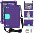 thumbnail image 1 of Allytech Silicone Case for All-New Kindle Fire HD 8 2020 and Fire HD 8 Plus (10th Generation, 2020 Release) - EVA Shoulder Strap Kickstand Kids Friendly Shock Proof Back Cover, Purple/Aqua, 1 of 6