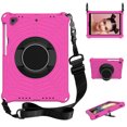 thumbnail image 1 of Allytech Silicone Case Compatible with Apple iPad 9.7" 6th 5th Gen / iPad Air 2/ iPad Air 1, Kickstand Feature EVA Rubber Hand Strap Shoulder Strap Kids Friendly Shockproof Case Cover, Rose, 1 of 6
