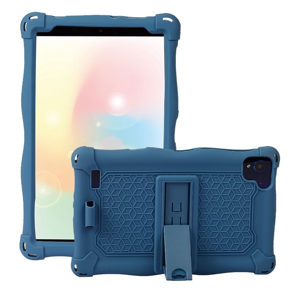 Allytech Silicone Case for Samsung Galaxy Tab A 8.0 2019 T290 T295 T297, Slim Soft Rubber Rugged Hybrid Kickstand Heavy Duty Protection Drop Proof Kids Friendly Case Cover, Darkblue