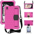 thumbnail image 1 of Allytech Silicone Case for Samsung Galaxy Tab A7 Lite 8.7" 2021(SM-T220/SM-T225), Honeycomb Series Kidsproof Anti-Slip Kickstand Cover with Screen Protector & Hand/Shoulder Strap, Rose, 1 of 5