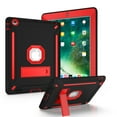 thumbnail image 1 of Allytech Silicone Case for iPad 4 / iPad 3/ iPad 2, Three Layers Silicone+PC Heavy Duty Defender Kickstand Feature Shockproof Case Cover for Apple iPad 2nd/3rd/4th Generation, Black+Red, 1 of 10