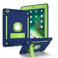 thumbnail image 1 of Allytech Silicone Case for iPad 4 / iPad 3/ iPad 2, Three Layers Silicone+PC Heavy Duty Defender Kickstand Feature Shockproof Case Cover for Apple iPad 2nd/3rd/4th Generation, Darkblue+Mint, 1 of 10