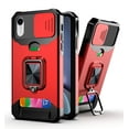 thumbnail image 1 of Allytech Slide Camera Protective Case for iPhone X/iPhone XS, Hard PC & Soft TPU Anti-Scratch Shockproof Ring Holder Kickstand [Support Magnetic Car Mount][1 Card Slot] Case and Cover, Red, 1 of 6