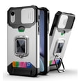 thumbnail image 1 of Allytech Slide Camera Protective Case for iPhone XR 6.1 inch 2018, Hard PC & Soft TPU Anti-Scratch Shockproof Ring Holder Kickstand [Support Magnetic Car Mount][1 Card Slot] Case and Cover, Silver, 1 of 6
