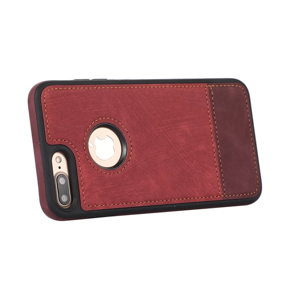 Allytech Slim Back Cover for Apple iPhone 8 Plus/ 7 Plus, Vintage PU Leather Anti-Sctratch Bumper Shockproof Protective Phone Case for iPhone 8 Plus/ 7 Plus - Red
