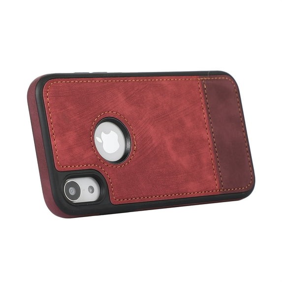 Allytech Slim Back Cover for Apple iPhone X/ iPhone XS, Vintage PU Leather Anti-Sctratch Bumper Shockproof Protective Phone Case for iPhone X/ iPhone XS - Red