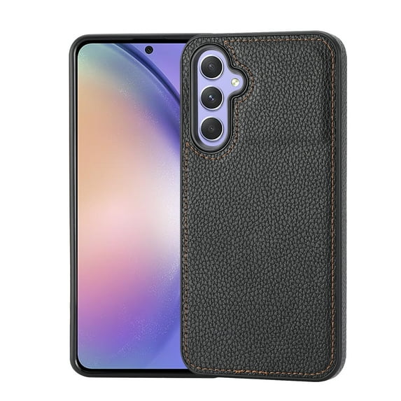 Allytech Slim Back Cover for Samsung Galaxy S23 FE 5G, Premium PU Leather Hybrid TPU Minimalist Lightweight Anti-Scratch Phone Case for Galaxy S23 FE - Black