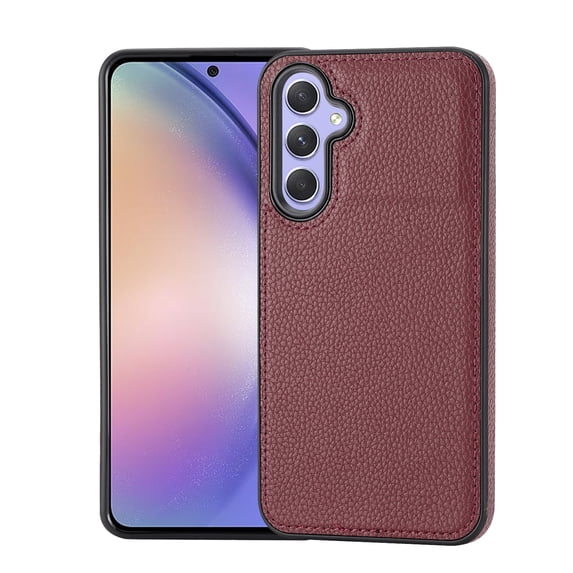 Allytech Slim Back Cover for Samsung Galaxy S23 FE 5G, Premium PU Leather Hybrid TPU Minimalist Lightweight Anti-Scratch Phone Case for Galaxy S23 FE - Red