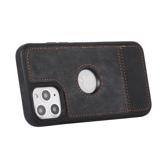 Allytech Slim Back Cover for Apple iPhone 11 Pro, Vintage PU Leather Anti-Sctratch Bumper Shockproof Protective Phone Case for iPhone 11 Pro - Black