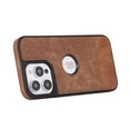 thumbnail image 1 of Allytech Slim Back Cover for Apple iPhone 15 Pro, Vintage PU Leather Anti-Sctratch Bumper Shockproof Protective Phone Case for iPhone 15 Pro - Brown, 1 of 7