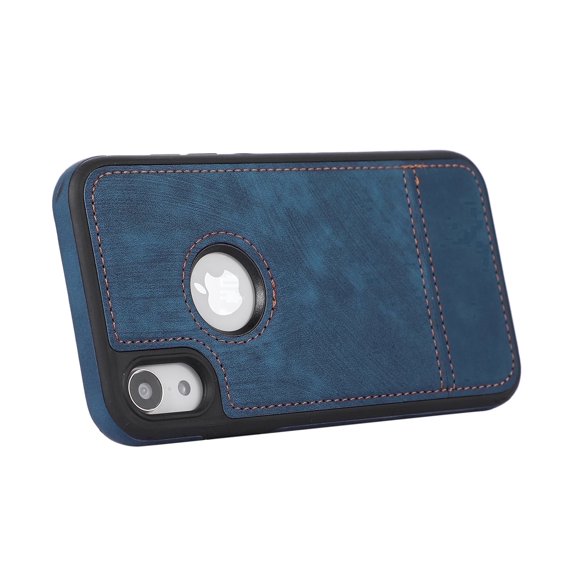 Allytech Slim Back Cover for Apple iPhone XS Max, Vintage PU Leather Anti-Sctratch Bumper Shockproof Protective Phone Case for iPhone XS Max - Blue