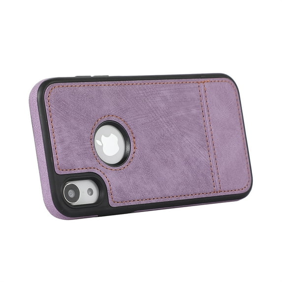 Allytech Slim Back Cover for Apple iPhone XS Max, Vintage PU Leather Anti-Sctratch Bumper Shockproof Protective Phone Case for iPhone XS Max - Purple