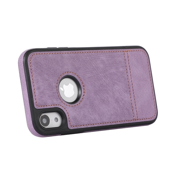 Allytech Slim Back Cover for Apple iPhone XS Max, Vintage PU Leather Anti-Sctratch Bumper Shockproof Protective Phone Case for iPhone XS Max - Purple