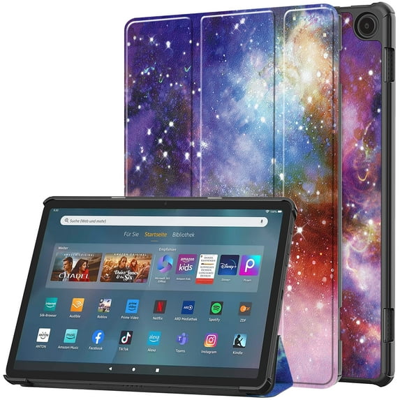 Allytech Slim Case for Amazon Fire Max 11, Fire Max 11 Case, Trifold Stand Shockproof Auto Sleep Wake Protective Drop Proof Case Cover for Amazon Fire Max 11 2023 - Galaxy