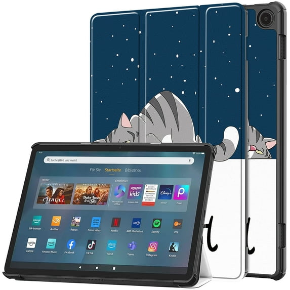 Allytech Slim Case for Amazon Fire Max 11, Fire Max 11 Case, Trifold Stand Shockproof Auto Sleep Wake Protective Drop Proof Case Cover for Amazon Fire Max 11 2023 - Cat