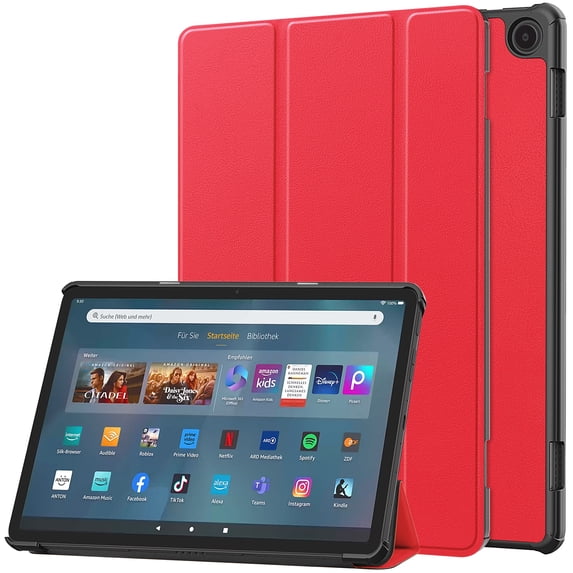 Allytech Slim Case for Amazon Fire Max 11, Fire Max 11 Case, Trifold Stand Shockproof Auto Sleep Wake Protective Drop Proof Case Cover for Amazon Fire Max 11 2023 - Red