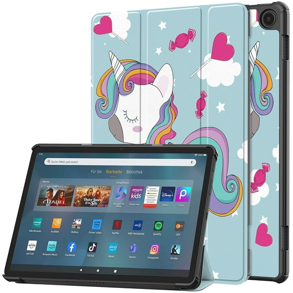 Allytech Slim Case for Amazon Fire Max 11, Fire Max 11 Case, Trifold Stand Shockproof Auto Sleep Wake Protective Drop Proof Case Cover for Amazon Fire Max 11 2023 - Unicorn