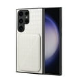 thumbnail image 1 of Allytech Slim Case Compatible with Samsung Galaxy S23 Ultra, Crocodile Print PU Leather Magnetic Hidden Card Holder Kickstand Shockproof Full Body Protective Wallet Case for Women Men, White, 1 of 7