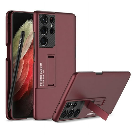 Allytech Slim Case for Samsung Galaxy S21 Plus 5G 6.7 inch 2021, Built-in S Pen Holder Adjustable Kickstand Support Wireless Charging Stylus Slot Cover for Samsung S21 Plus 2021, Red