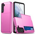 thumbnail image 1 of Allytech Slim Case for Samsung Galaxy S24, Built-in Slide Card Holder, Screen Camera Protection, Rugged Hard Back & Silicone Edge Shockproof Anti-Scratch Protective Case - Pink, 1 of 8