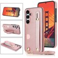 thumbnail image 1 of Allytech Slim Case for Samsung Galaxy S24 FE with Card Slot & Shoulder Strap, Premium PU Leather Adjustable Strap Wristband Kickstand Shockproof Full Protective Cover for Women Men, Rosegold, 1 of 11