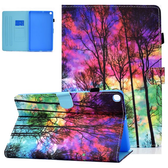 Allytech Slim Case for Samsung Galaxy Tab A 10.1" 2019 SM-T510 T515, PU Leather Folio Flip Multi Angle Viewing Stand Shockproof Cover for Samsung Galaxy Tab A 10.1 T510, Forest