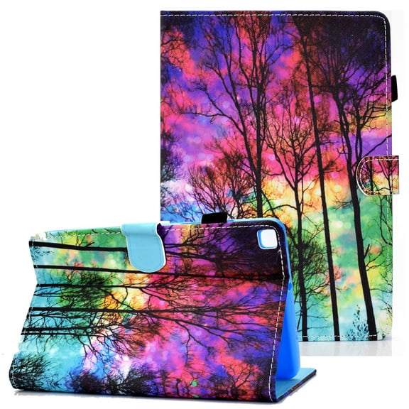 Allytech Slim Case for Samsung Galaxy Tab A 8.0" 2019 SM-T290 T295, PU Leather Folio Flip Multi Angle Viewing Stand Shockproof Cover for Samsung Galaxy Tab A 8.0 2019 T290, Forest