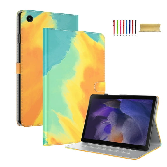 Allytech Slim Case for Samsung Galaxy Tab A9 8.7" SM-X110 X115 2023 Released, PU Leather Folio Flip Stand Protective Multi Angle Viewing Stand Case Cover for Galaxy Tab A9 - Yellow