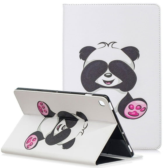 Allytech Slim Case for Samsung Galaxy Tab S5e 10.5" 2019 Model SM-T720/T725, Ultra Thin Lightweight Magnetic Closure Folding Stand Shockproof Cards Pocket Wallet Case Cover, Shy Panda
