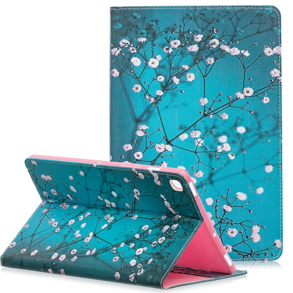 Allytech Slim Case for Samsung Galaxy Tab S5e 10.5" 2019 Model SM-T720/T725, Ultra Thin Lightweight Magnetic Closure Folding Stand Shockproof Cards Pocket Wallet Case Cover, Blossom