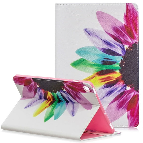 Allytech Slim Case for Samsung Galaxy Tab S5e 10.5" 2019 Model SM-T720/T725, Ultra Thin Lightweight Magnetic Closure Folding Stand Shockproof Cards Pocket Wallet Case Cover, Sunflower