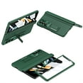 thumbnail image 1 of Allytech Slim Case for Samsung Galaxy Z Fold 3, Luxury PU Leather Hinge Protection Hidden Foldable Kickstand Case with Tempered Glass Screen Protector, Shockproof Anti-Scratch Case - Green, 1 of 6